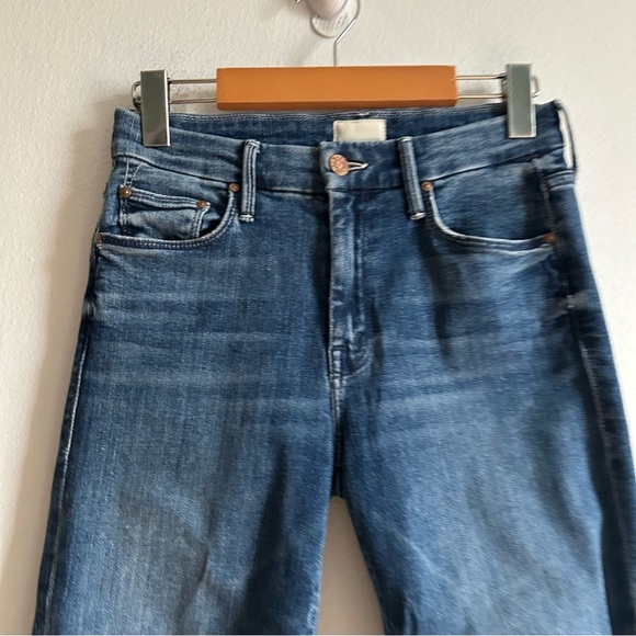 Mother Sz 25 The Looker Ankle Fray Skinny Blue Denim In Groovin Jeans - Picture 4 of 13